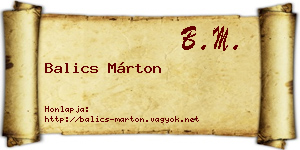 Balics Márton névjegykártya