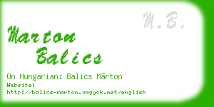 marton balics business card